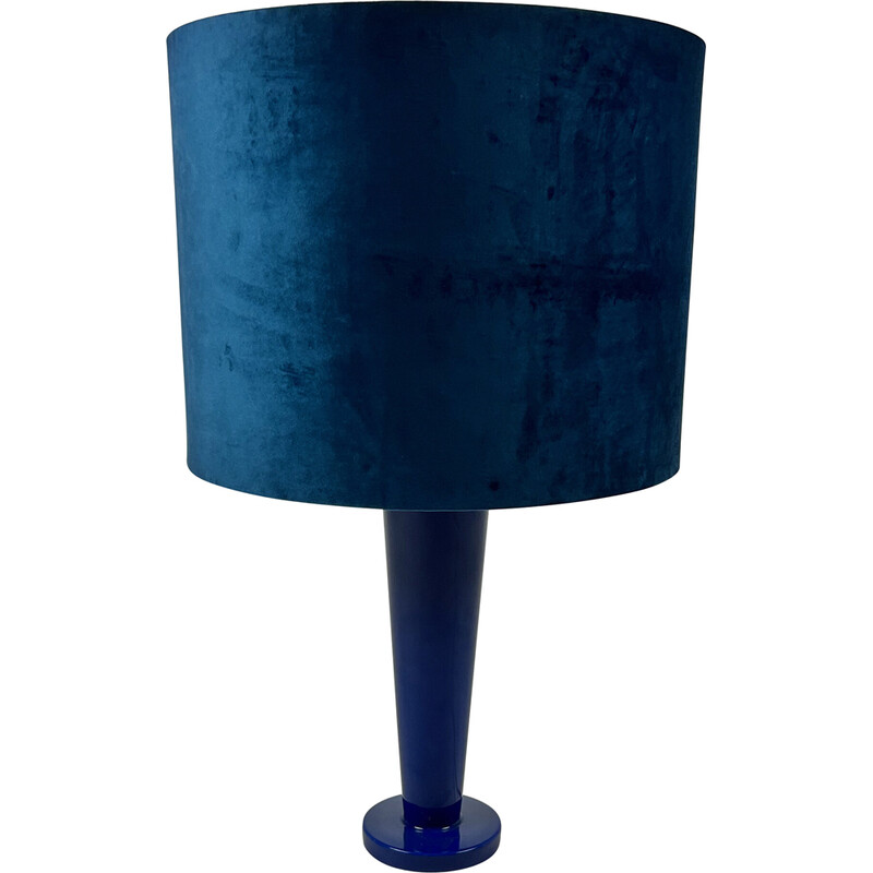 Lámpara de mesa azul postmoderna vintage, 1980