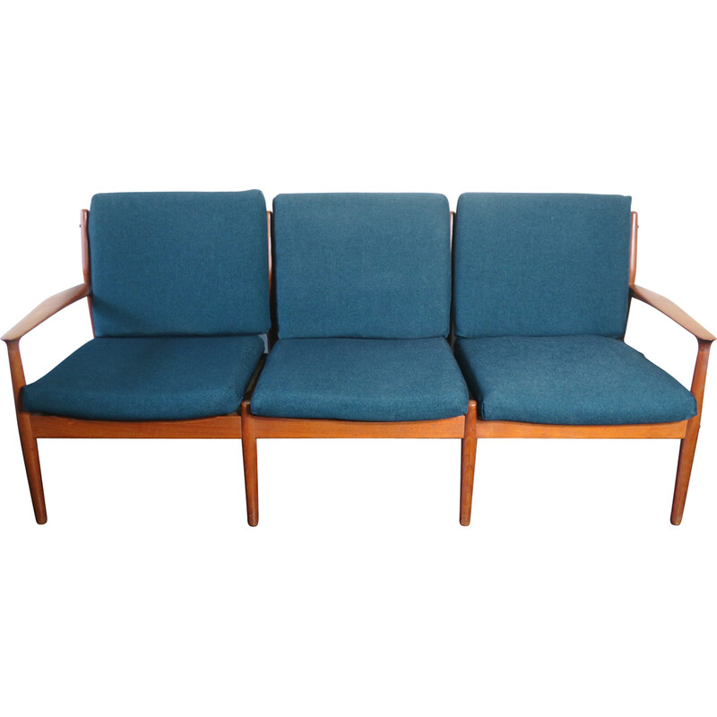 Sofá de 3 lugares de teca dinamarquesa Vintage por Svend Age Eriksen para Glostrup, 1960