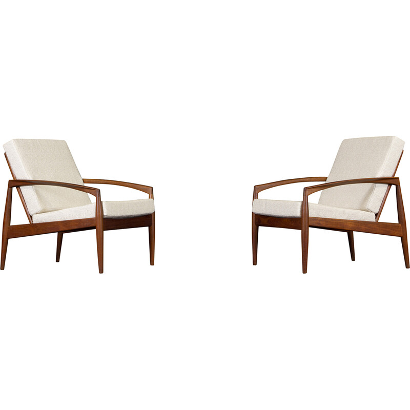 Pair of vintage Danish armchairs "Paper Knife" by Kai Kristiansen for Magnus Olesen