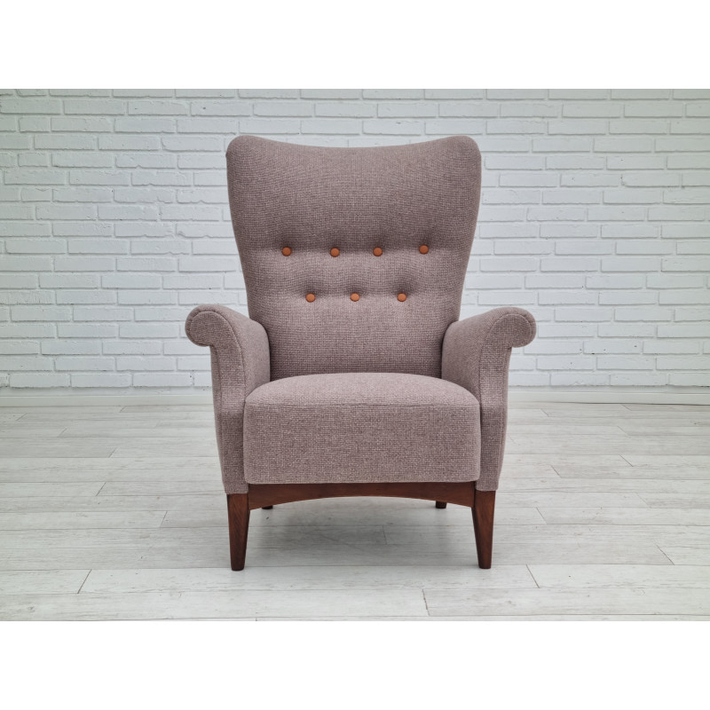 Vintage danish high back armchair by Fritz Hansen, 1960s