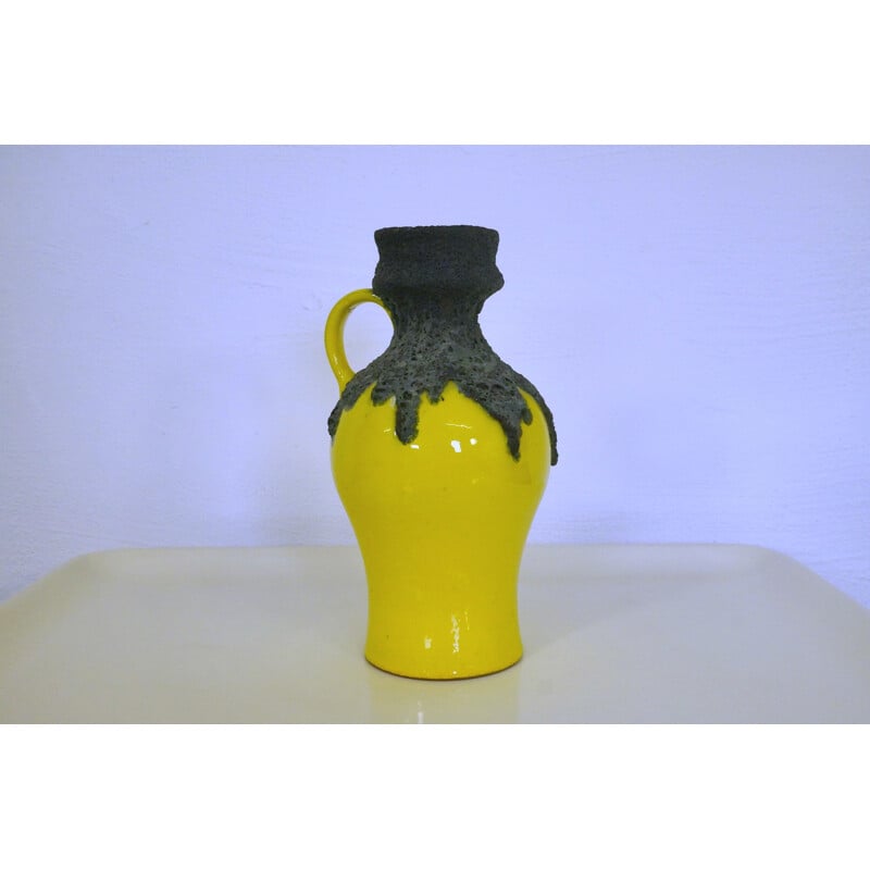 Roth keramik vase de lave gras jaune - 1960