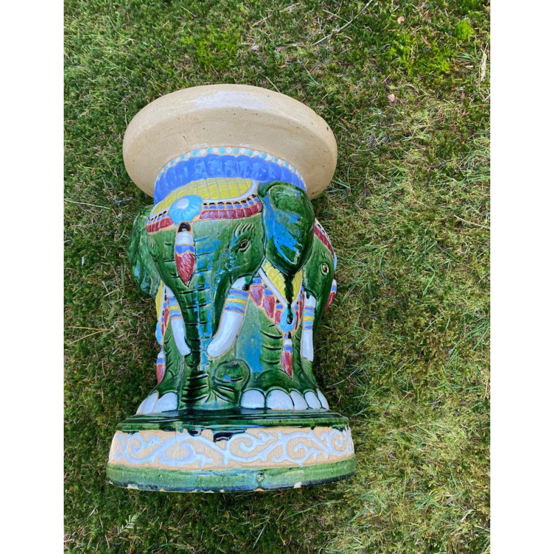 Vintage multicolored garden set with elephants, 1960-1970s