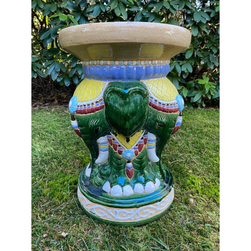 Vintage multicolored garden set with elephants, 1960-1970s