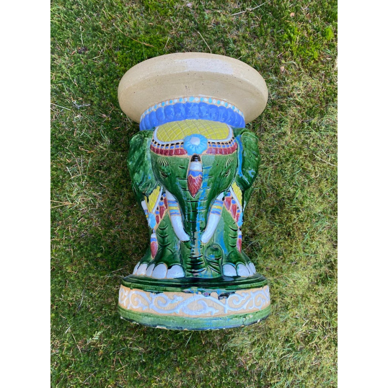 Juego de jardín multicolor vintage con elefantes, 1960-1970