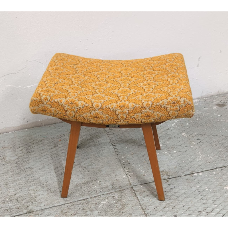 Vintage czechoslovakian footrest in dark yellow by Mitop Brno, 1970s