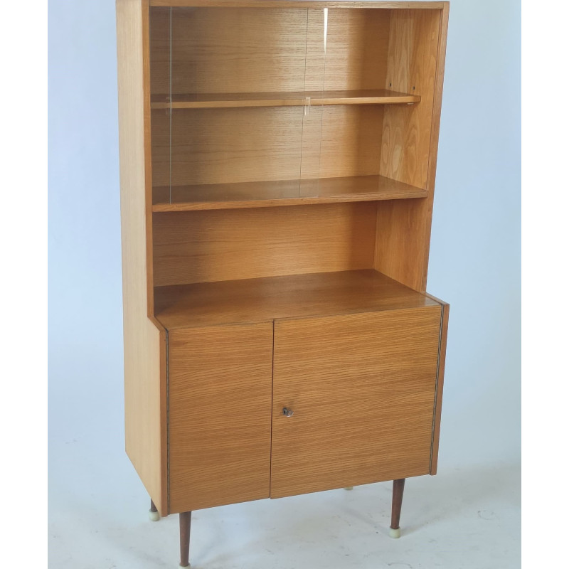 Vintage wooden bookcase by Up Závody, Czechoslovakia 1965