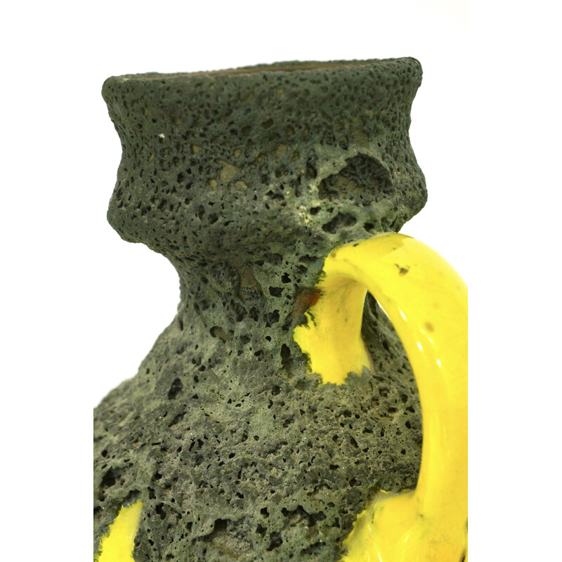 Roth keramik yellow fat lava vase - 1960s