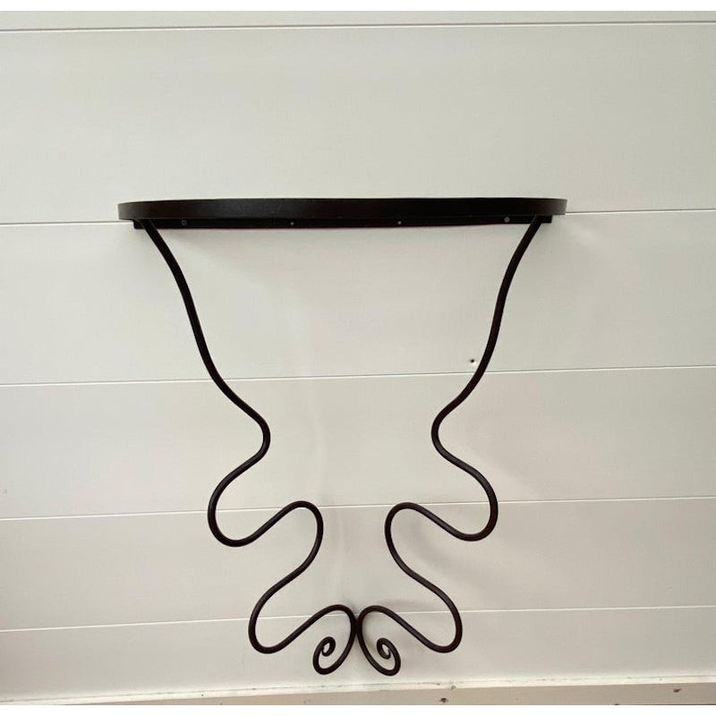 Vintage iron and glass console table by Durga