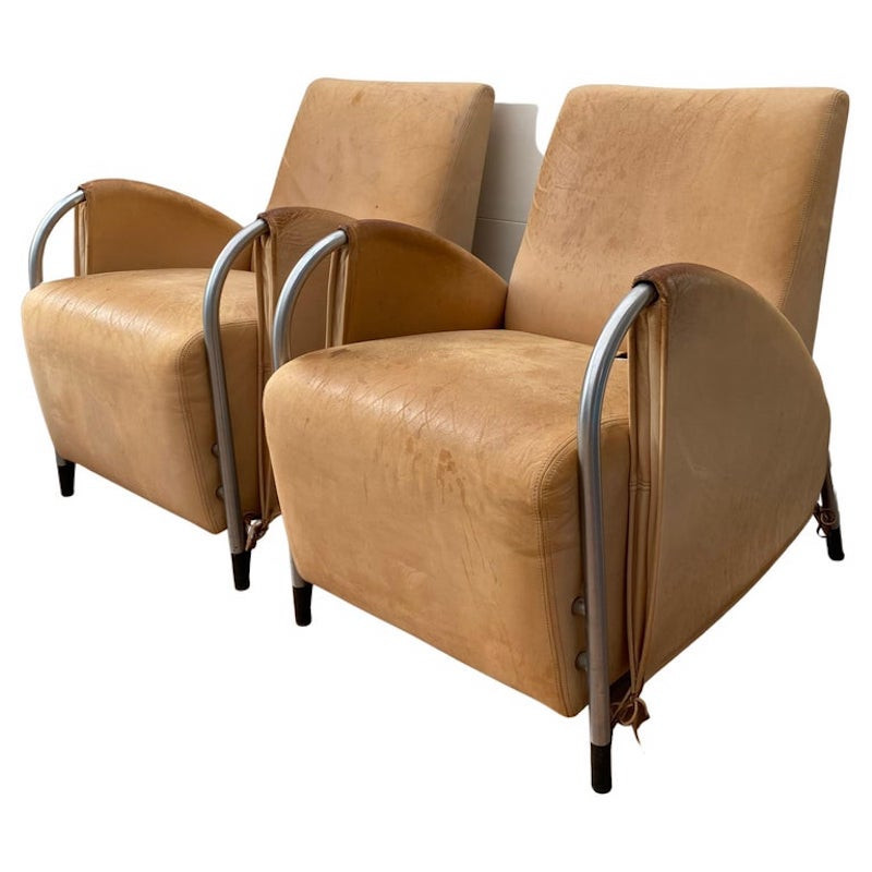 Pair of vintage Art Deco armchairs by Jan des Bouvrie for Gelderland