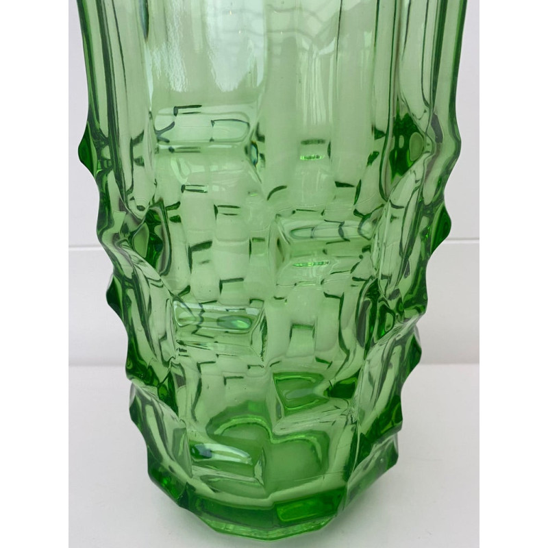 Grüne Art Deco Vase von August Walther und Söhne, Deutschland 1930er Jahre