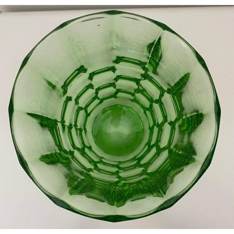 Vaso vintage verde Art Déco di August Walther e Söhne, Germania, anni '30