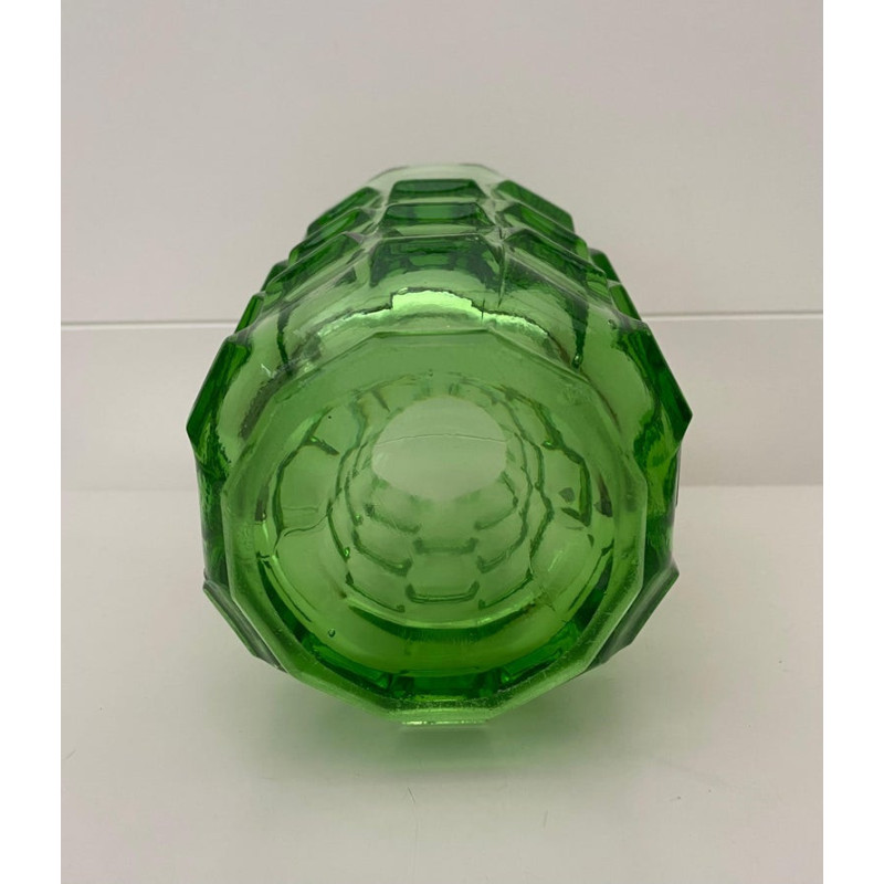 Grüne Art Deco Vase von August Walther und Söhne, Deutschland 1930er Jahre