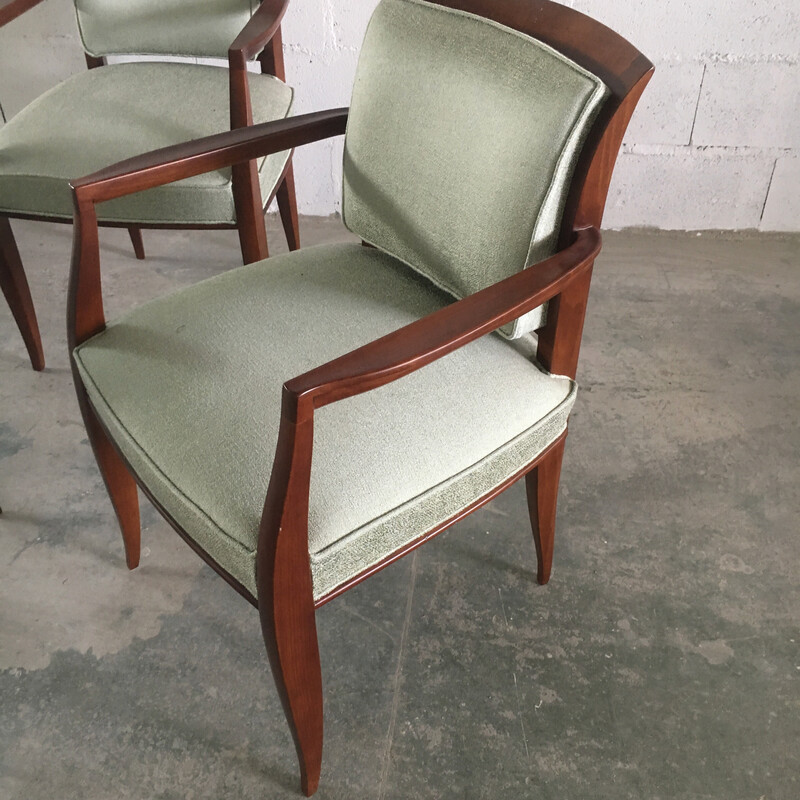 Set of 4 vintage armchairs by Alfred Porteneuve, 1930-1940