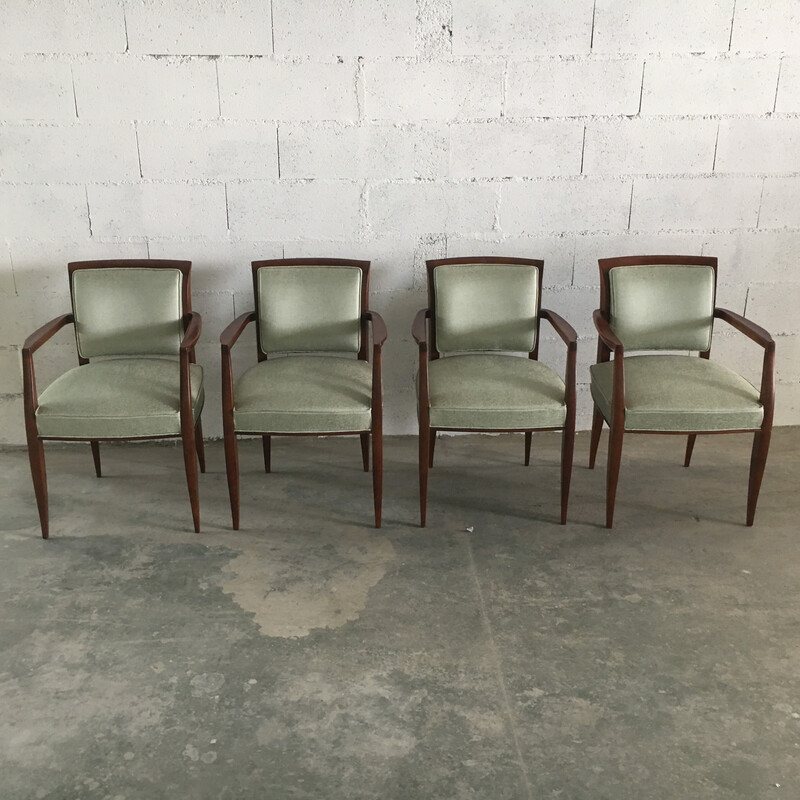 Set of 4 vintage armchairs by Alfred Porteneuve, 1930-1940