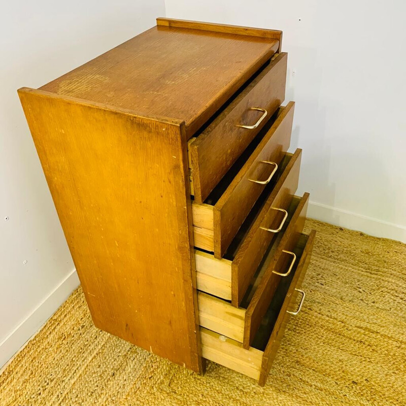 Vintage-Kommode mit 5 Schubladen aus Holz