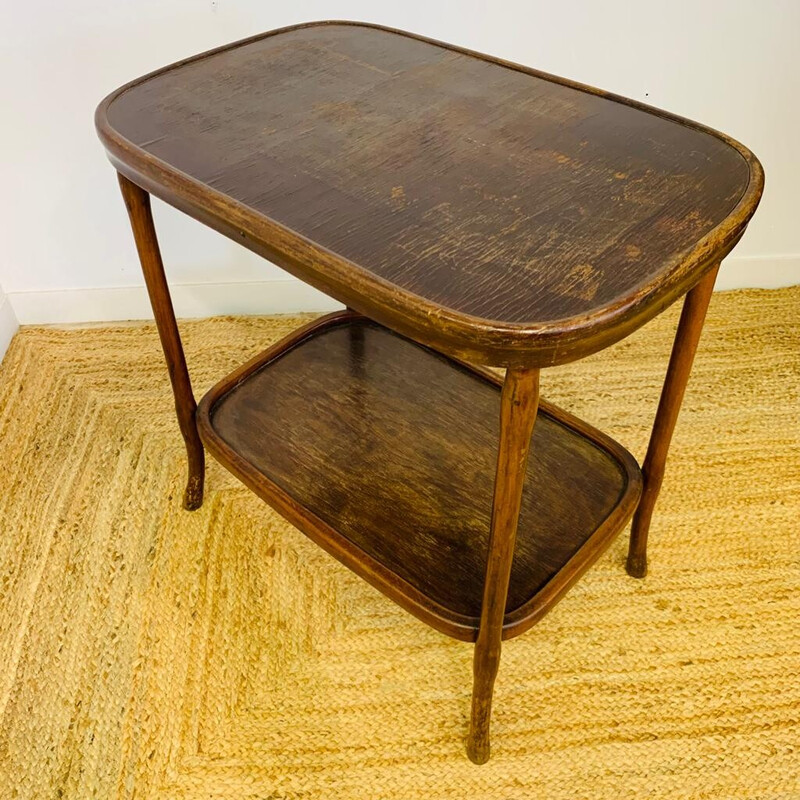 Mesa auxiliar vintage de madera curvada de Jacob y Josef Kohn, 1900