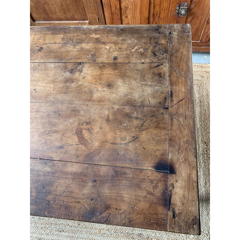 Vintage houten boerderijtafel met 1 lade