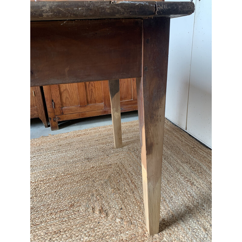 Vintage wooden farm table with 1 drawer