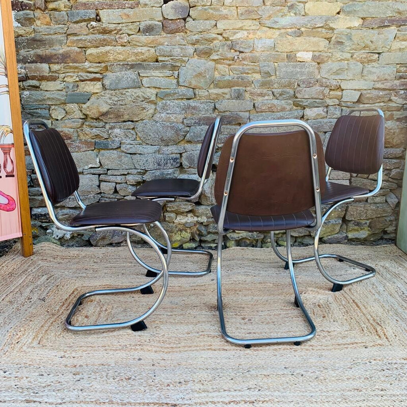 Set of 4 vintage cantilever chairs by Marcel Breuer