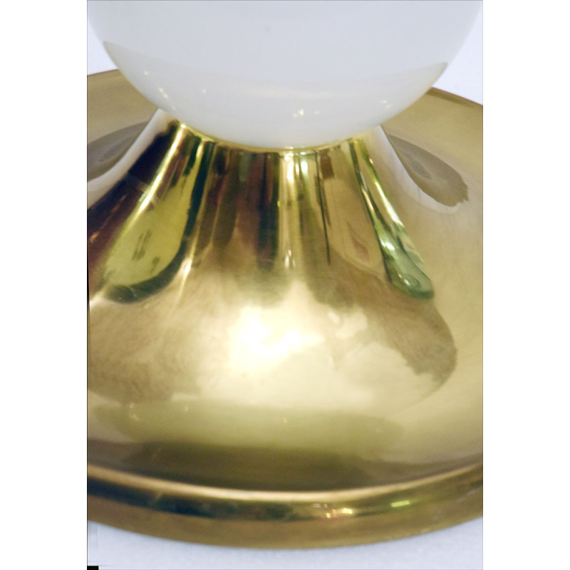 Vintage wall lamp in brass and opaline glass by Gino Sarfatti for Flos, 1970s