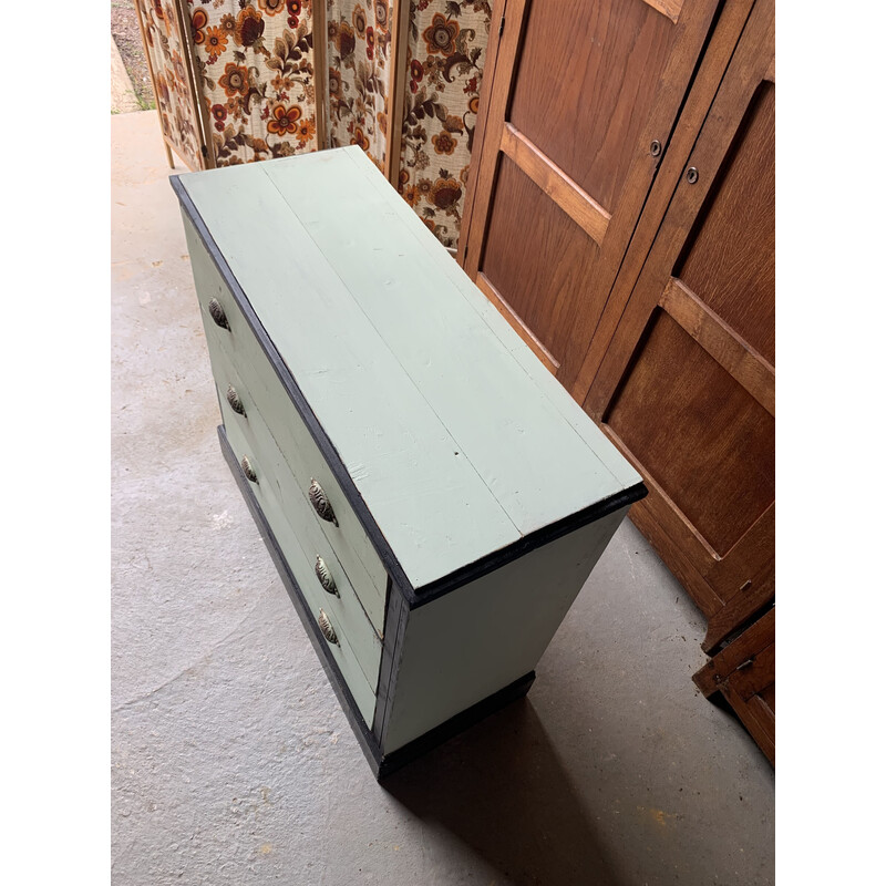 Vintage green dresser with 3 drawers