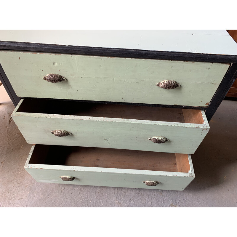 Vintage green dresser with 3 drawers