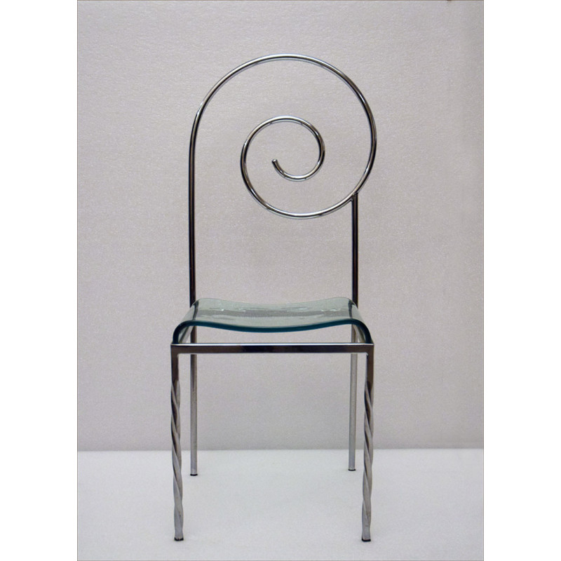 Juego de 4 sillas Suspiral vintage de Luigi Serafini para Sawaya y Moroni, 1980