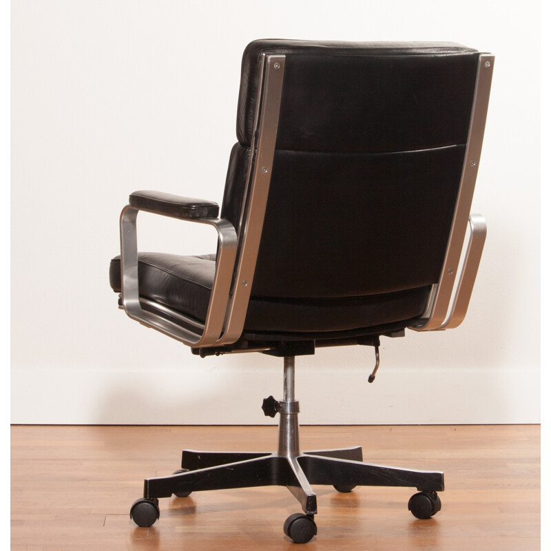 Mid-century black office Chair, Karl Erik EJSELIUS - 1970s