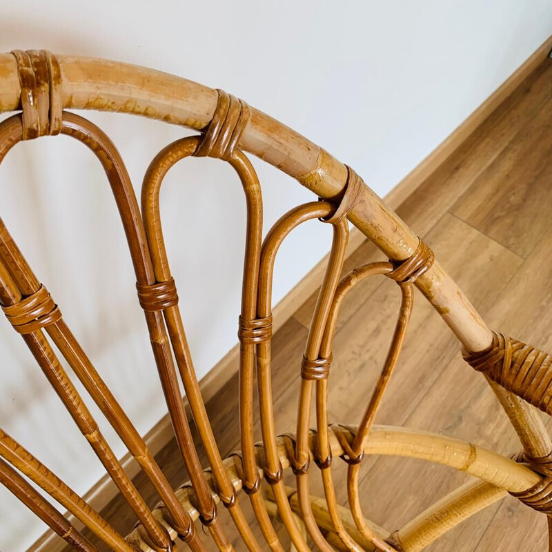 Pair of vintage rattan armchairs, 1960