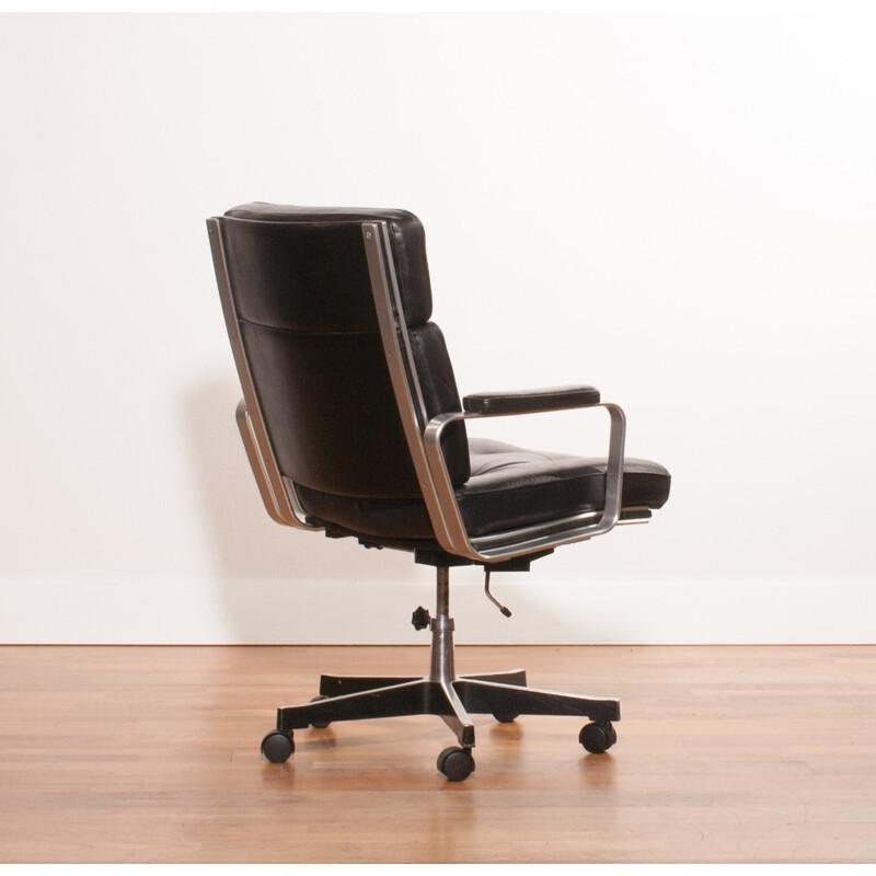 Mid-century black office Chair, Karl Erik EJSELIUS - 1970s