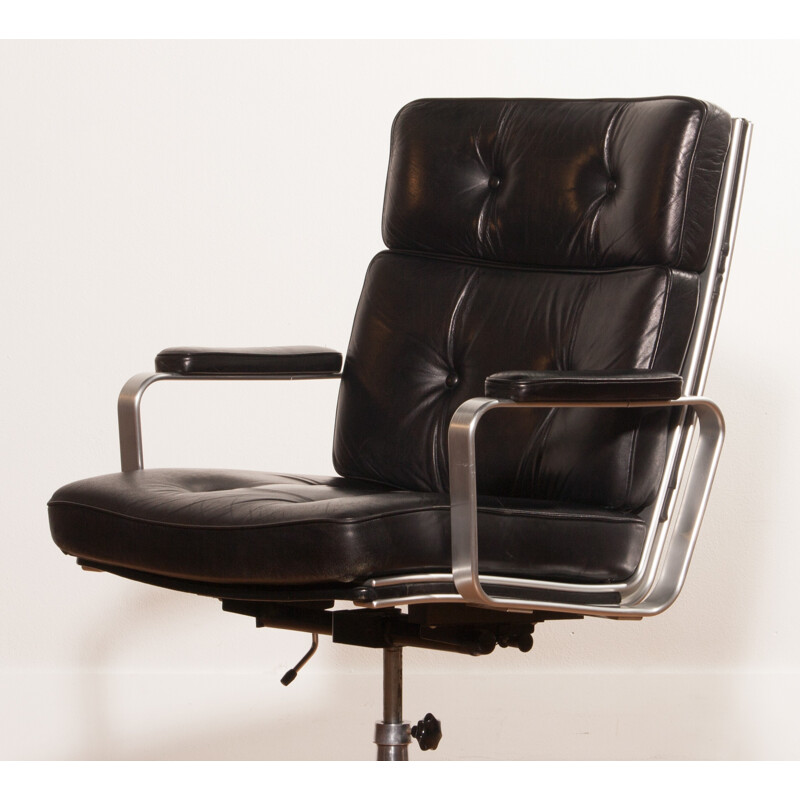 Mid-century black office Chair, Karl Erik EJSELIUS - 1970s