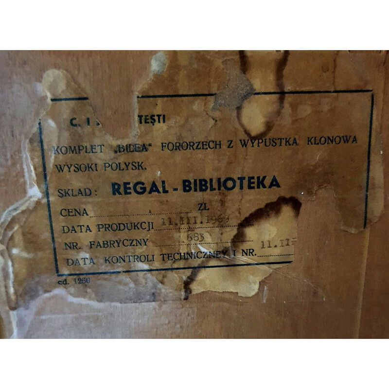 Vintage Bilea bookcase, Romania 1969