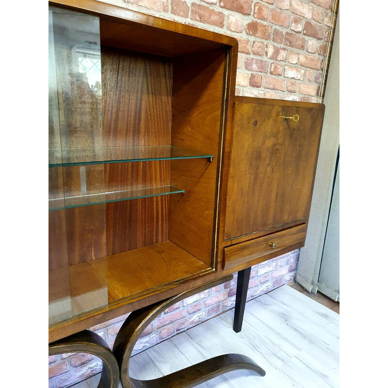 Vintage Art déco display cabinet with sliding glass door