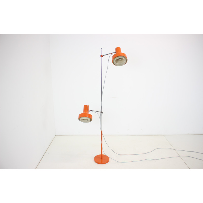 Mid-century orange floor lamp by Josef Hurka for Napako, Czechoslovakia 1960s