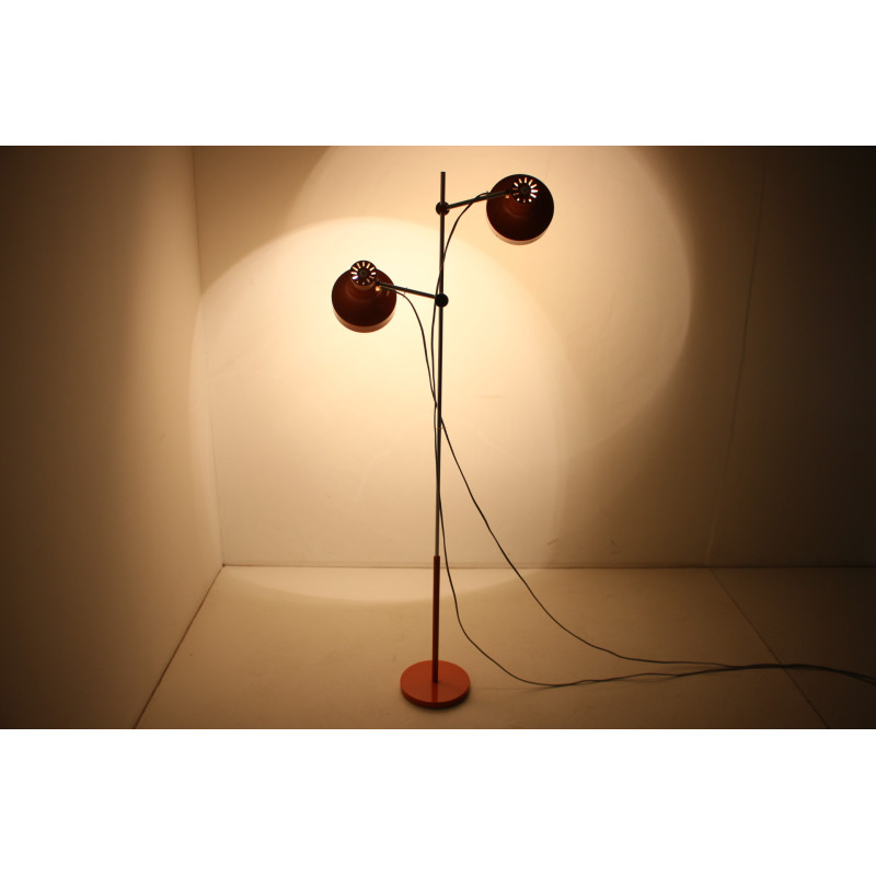 Mid-century orange floor lamp by Josef Hurka for Napako, Czechoslovakia 1960s