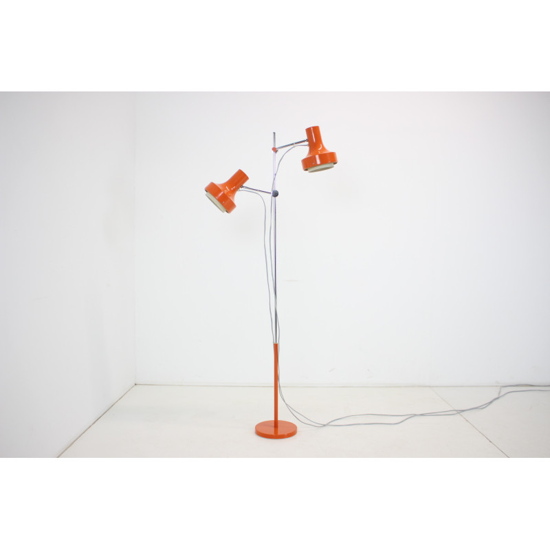 Mid-century orange floor lamp by Josef Hurka for Napako, Czechoslovakia 1960s