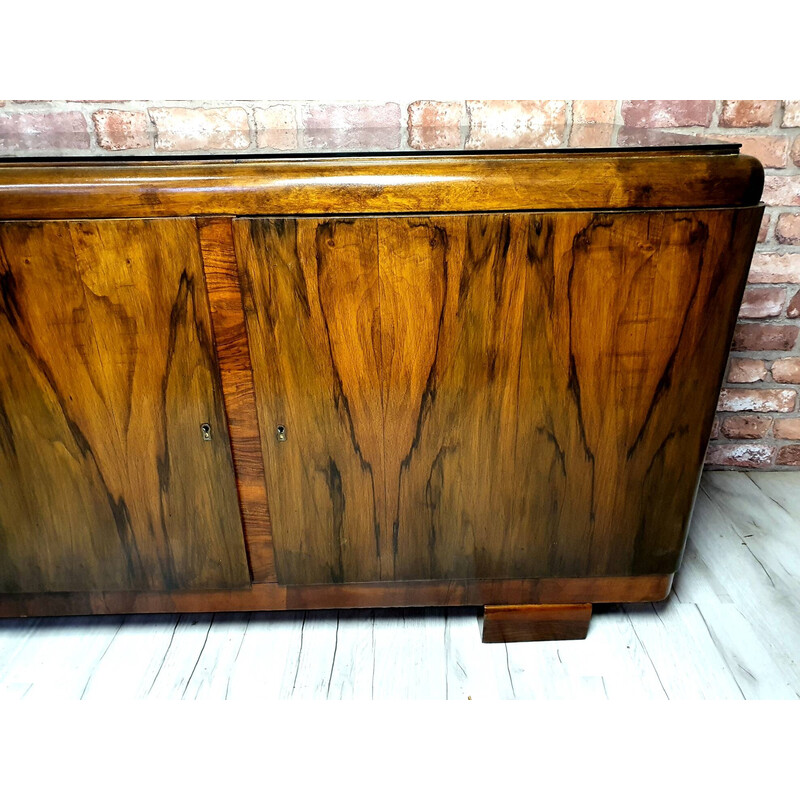 Vintage Art deco sideboard with three doors, Poland 1930s