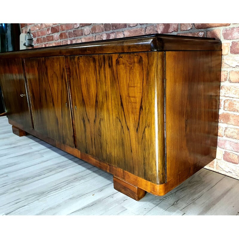 Vintage Art deco sideboard with three doors, Poland 1930s