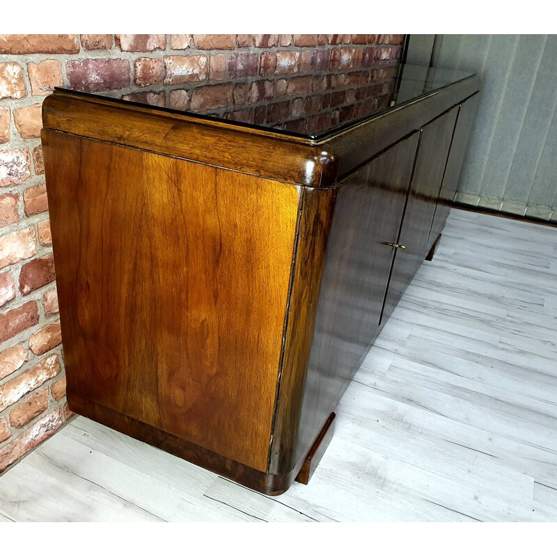 Vintage Art deco sideboard with three doors, Poland 1930s