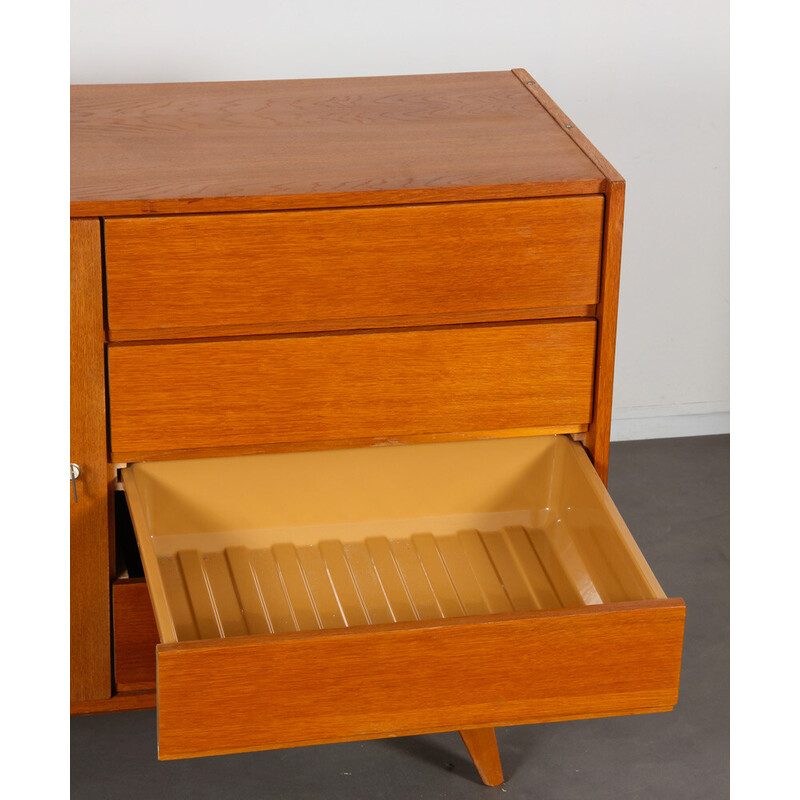 Vintage chest of drawers model U-458 in oakwood by Jiri Jiroutek for Interier Praha, Czech Republic 1960