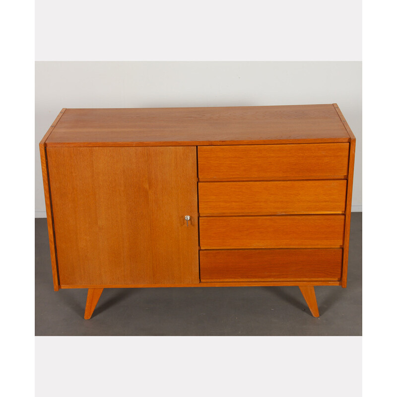 Vintage chest of drawers model U-458 in oakwood by Jiri Jiroutek for Interier Praha, Czech Republic 1960