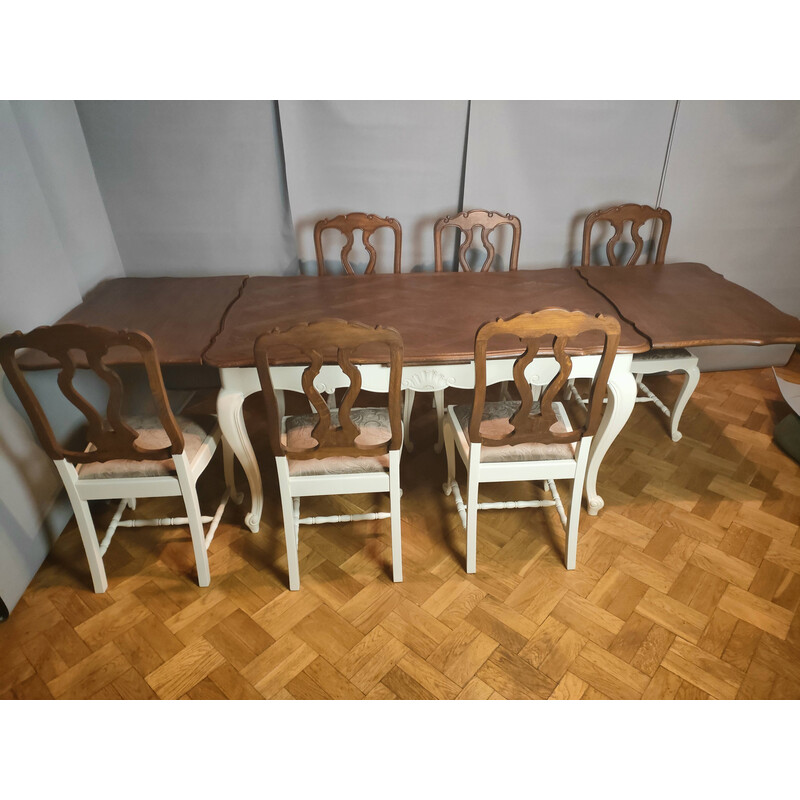 Vintage dining set made of oak wood