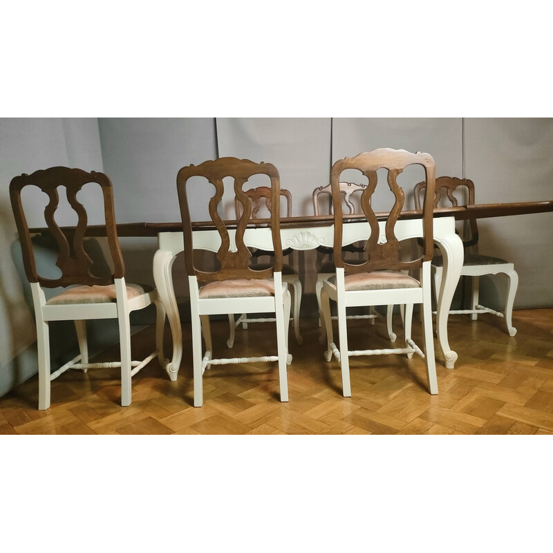 Vintage dining set made of oak wood