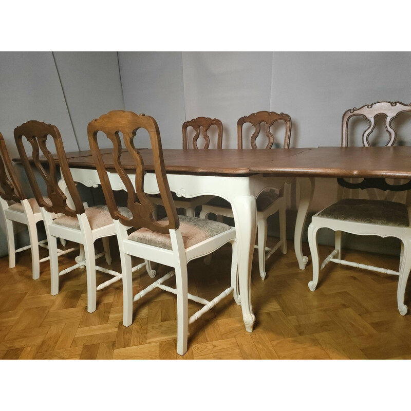 Juego de comedor vintage de roble