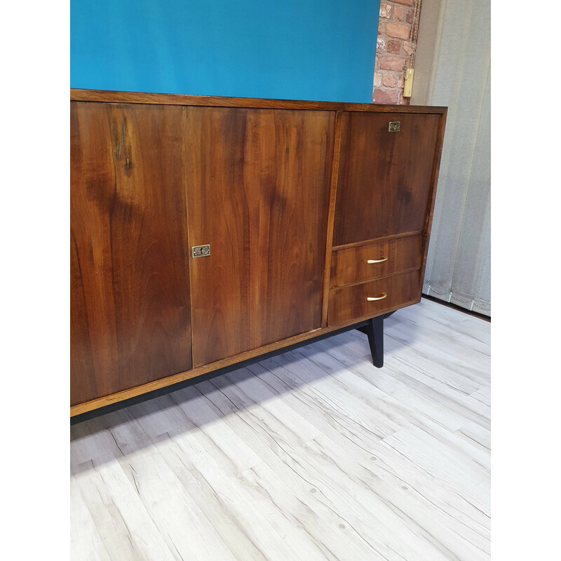 Credenza vintage in legno impiallacciato, Germania 1960