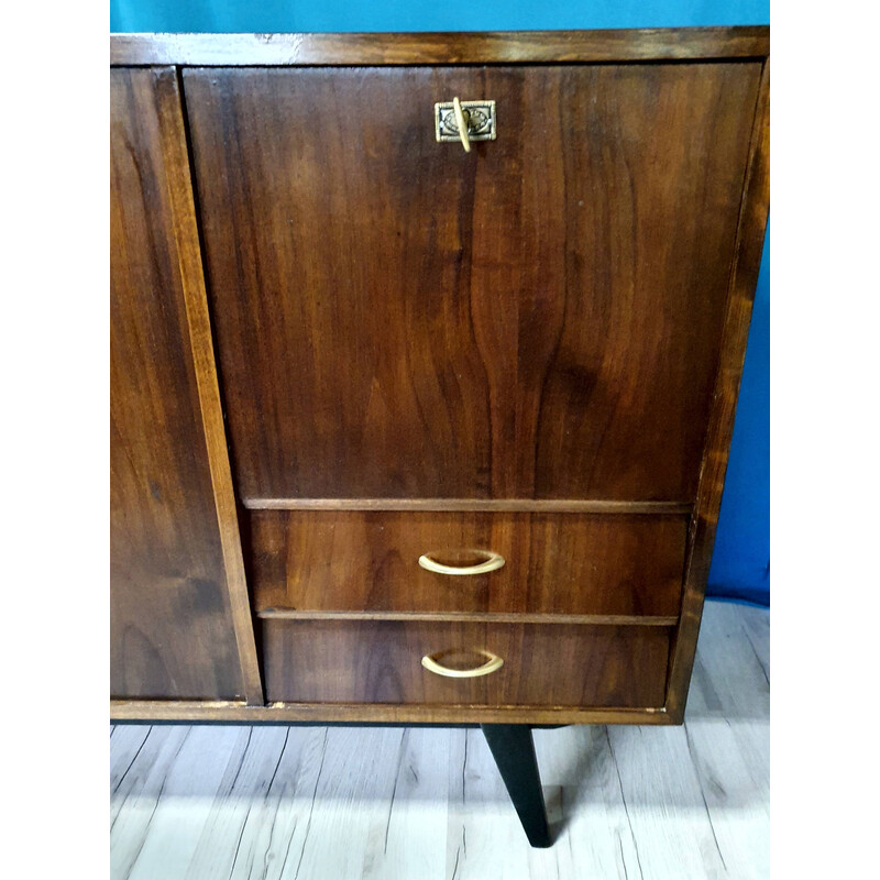 Vintage veneered wood sideboard, Germany 1960s