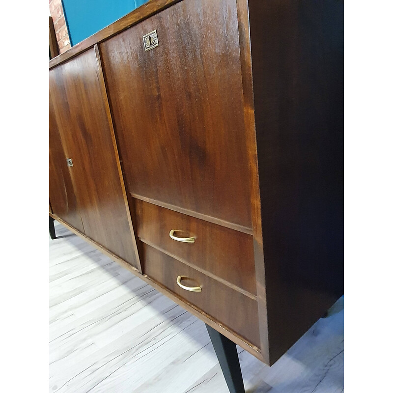 Credenza vintage in legno impiallacciato, Germania 1960