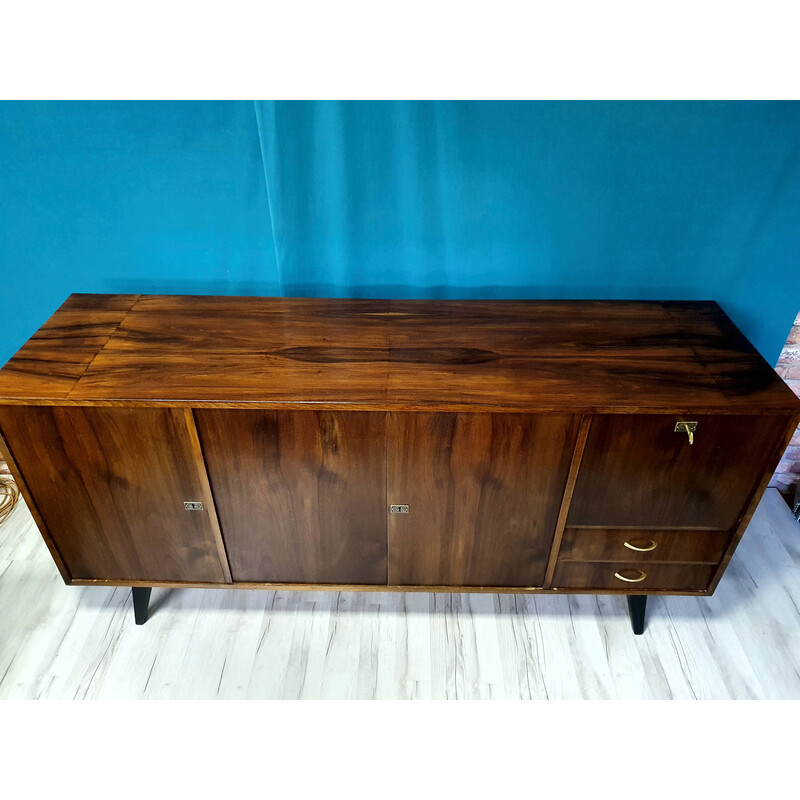 Vintage veneered wood sideboard, Germany 1960s