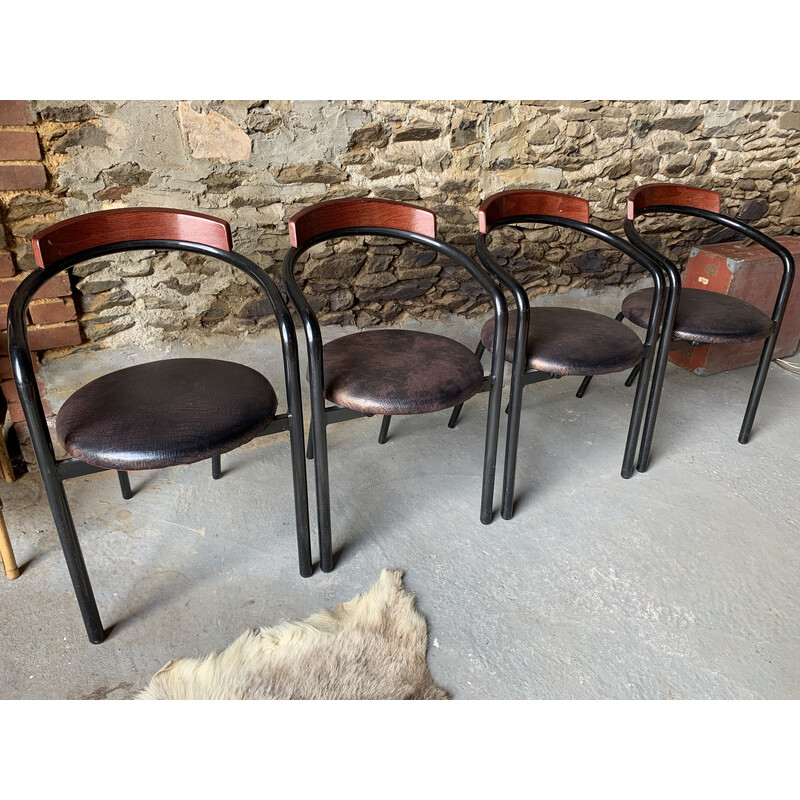 Lot de 4 fauteuils vintage Stif
