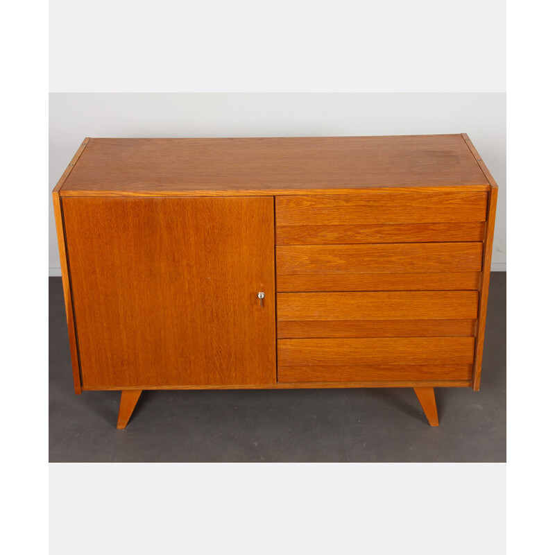 Vintage oakwood chest of drawers model U-458 by Jiri Jiroutek for Interier Praha, 1960